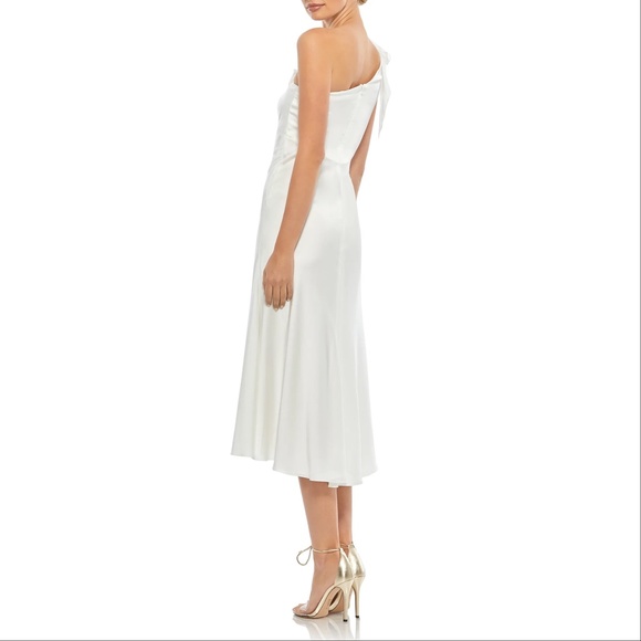 Mac Duggal 55387 One Shoulder Satin Midi Dress - Picture 11 of 12